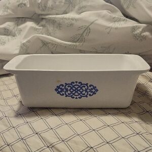 Corningware P-315-B Blue Shell Oil LOAF PAN signs of Use. Still Lovely/Desirable